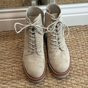 Vince Cabria Lug Boot in Beige Suede